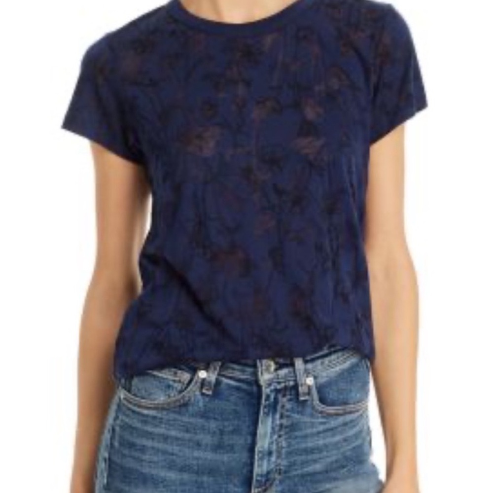 Rag and Bone - All Over Poppy Print Jersey Tee, XS